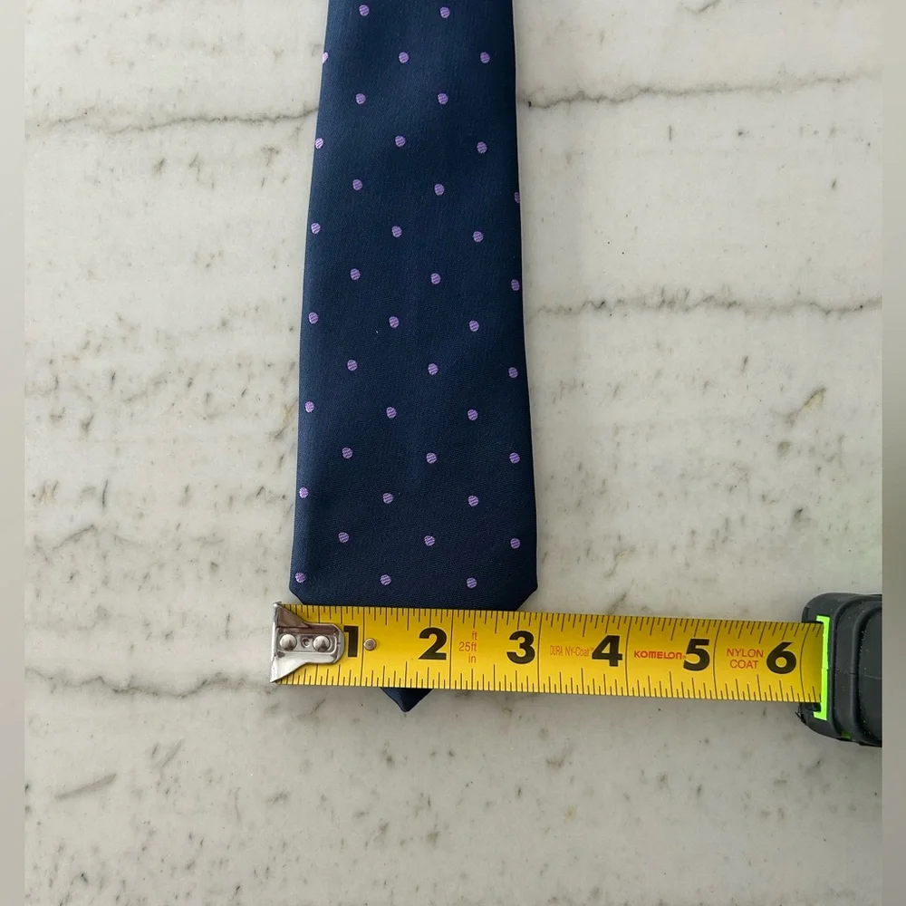 Gymboree Navy Blue Tie with Purple Polka Dots